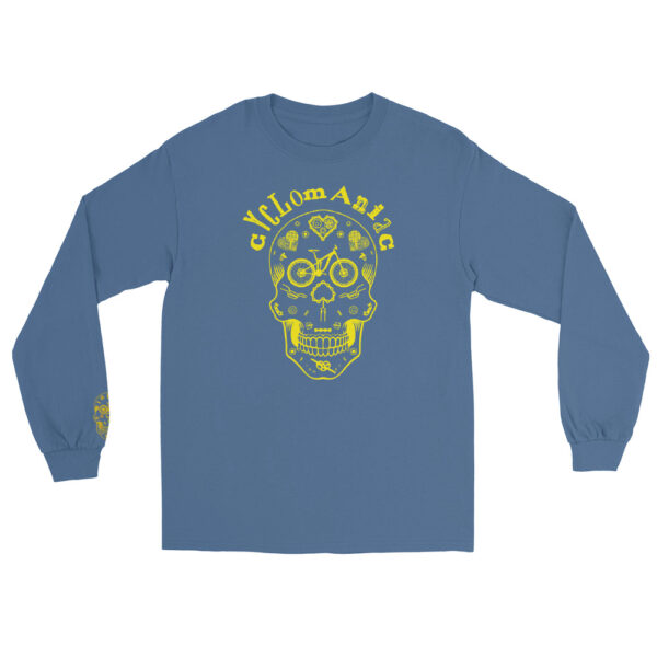 Yellow "Cyclomaniac" (Sugar Scull) Men’s Long Sleeve Shirt - Image 9