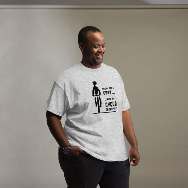 Rider with CycloTherapist (Black Motif) - Unisex classic tee - Image 11