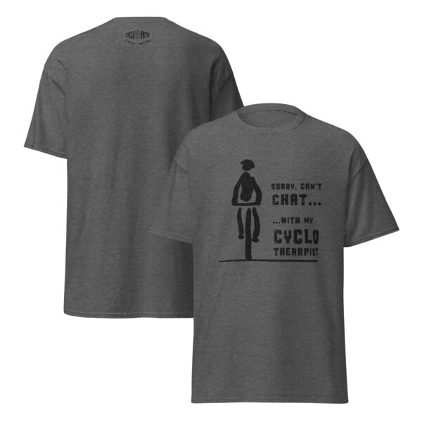 Rider with CycloTherapist (Black Motif) - Unisex classic tee - Image 14