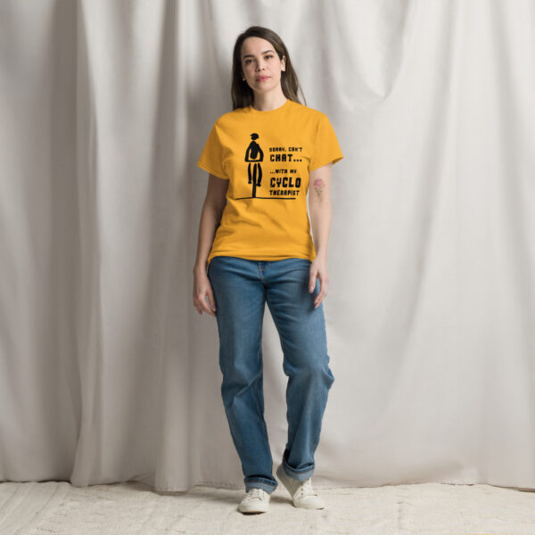 Rider with CycloTherapist (Black Motif) - Unisex classic tee - Image 8