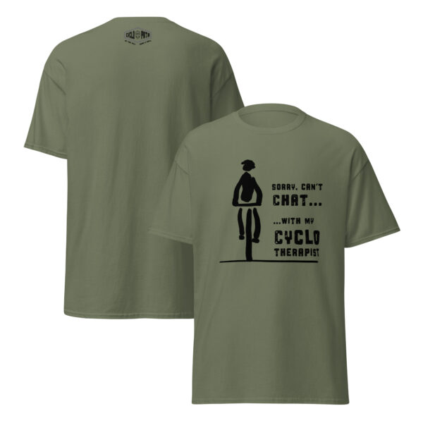 Rider with CycloTherapist (Black Motif) - Unisex classic tee - Image 16