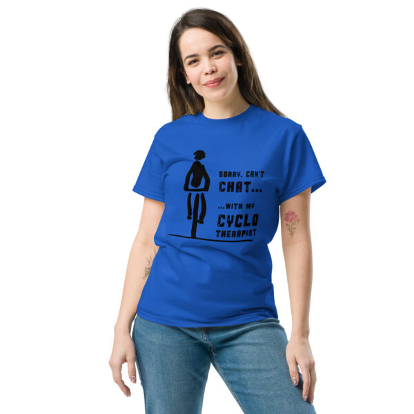 Rider with CycloTherapist (Black Motif) - Unisex classic tee - Image 3