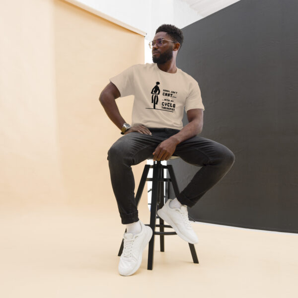 Rider with CycloTherapist (Black Motif) - Unisex classic tee - Image 10