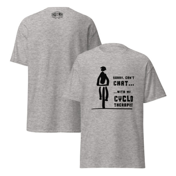 Rider with CycloTherapist (Black Motif) - Unisex classic tee - Image 21