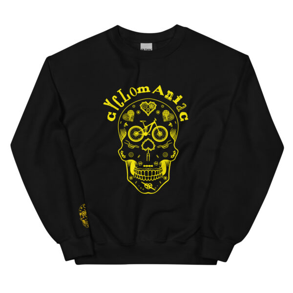 Yellow CYCLOmaniac Sugar Scull - Unisex Sweatshirt