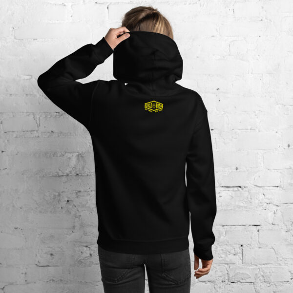 Yellow CYCLOmaniac Sugar Scull - Unisex Hoodie - Image 2