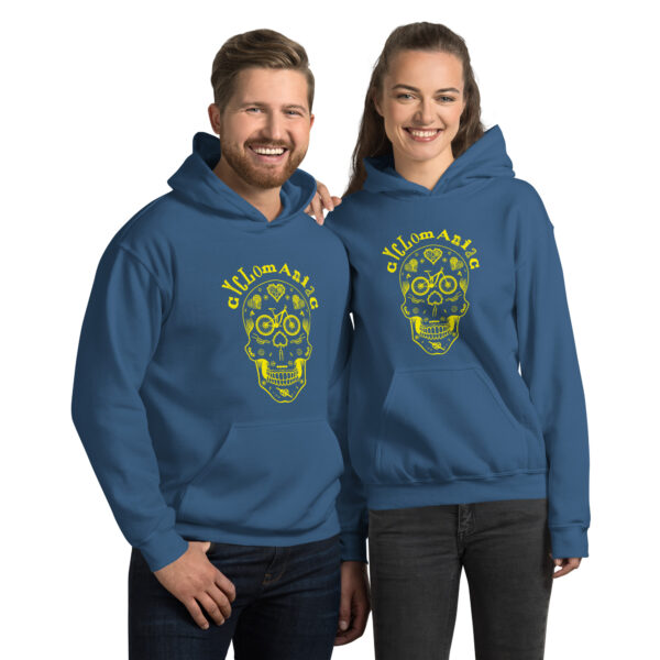 Yellow CYCLOmaniac Sugar Scull - Unisex Hoodie