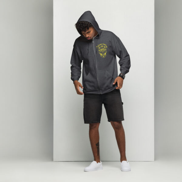 Yellow CYCLOmaniac Sugar Scull - Unisex heavy blend zip hoodie - Image 5