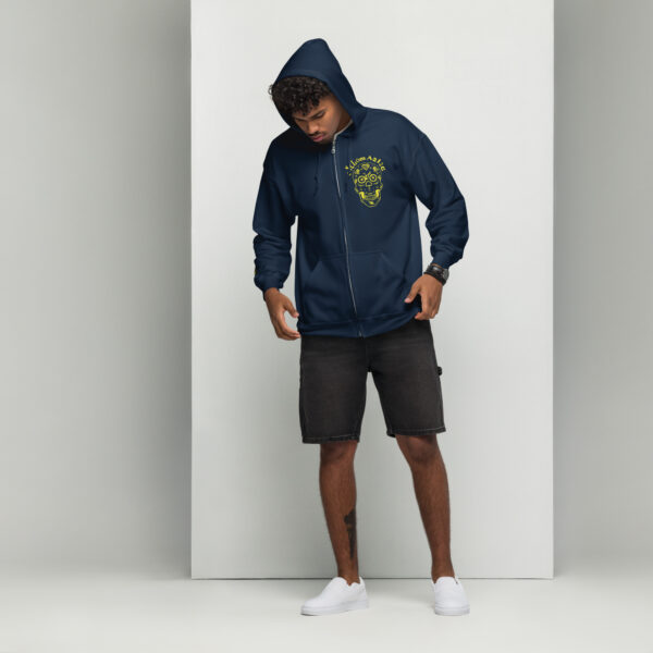 Yellow CYCLOmaniac Sugar Scull - Unisex heavy blend zip hoodie - Image 4