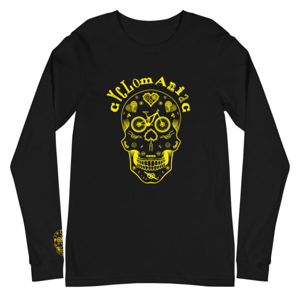 Yellow "Cyclomaniac" (Sugar Scull) Unisex Long Sleeve Tee