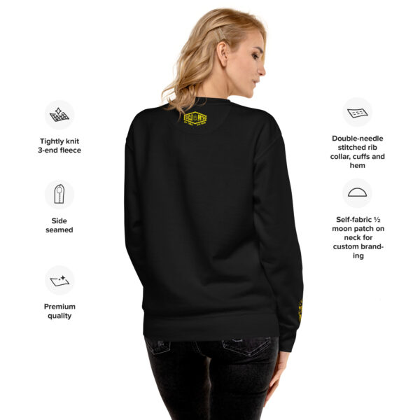 Yellow CYCLOmaniac Sugar Scull - Unisex Premium Sweatshirt - Image 3