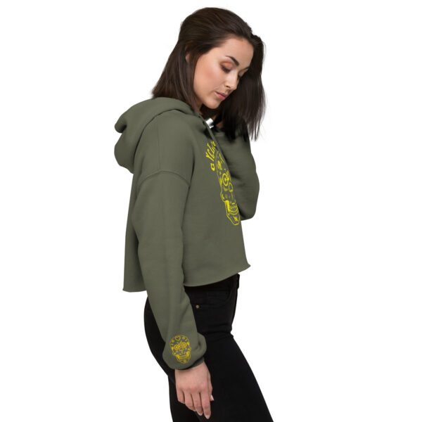 Yellow CYCLOmaniac Sugar Scull - Crop Hoodie - Image 6