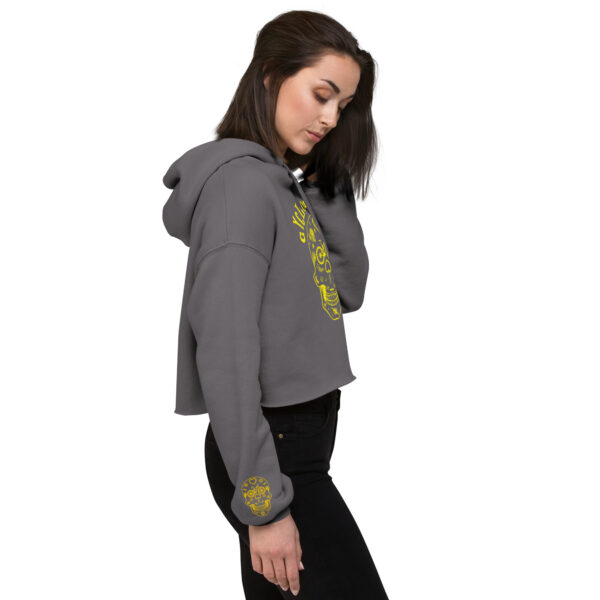 Yellow CYCLOmaniac Sugar Scull - Crop Hoodie - Image 8